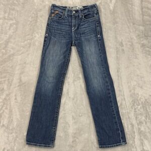 Ariat Jeans boys Youth 14 Blue Relaxed Bootcut Western Distressed Comfortable